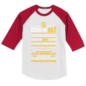 Born In July Cancer Zodiac Facts Traits Horoscope Sign Gift Kids Colorblock Raglan Jersey