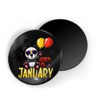 Born In January Birthday or Birth Month Panda with Balloons Magnet