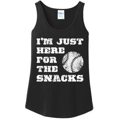 Baseball Im Just Here For The Snacks Vintage Baseball Ladies Essential Tank