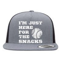 Baseball Im Just Here For The Snacks Vintage Baseball Flat Bill Trucker Hat