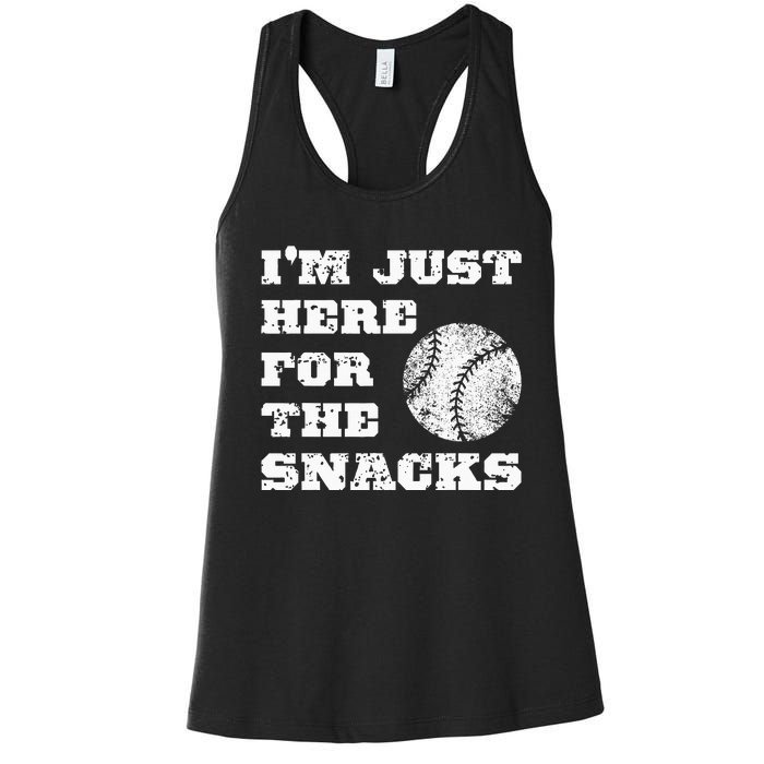 Baseball Im Just Here For The Snacks Vintage Baseball Women's Racerback Tank