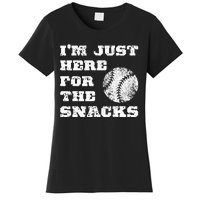 Baseball Im Just Here For The Snacks Vintage Baseball Women's T-Shirt