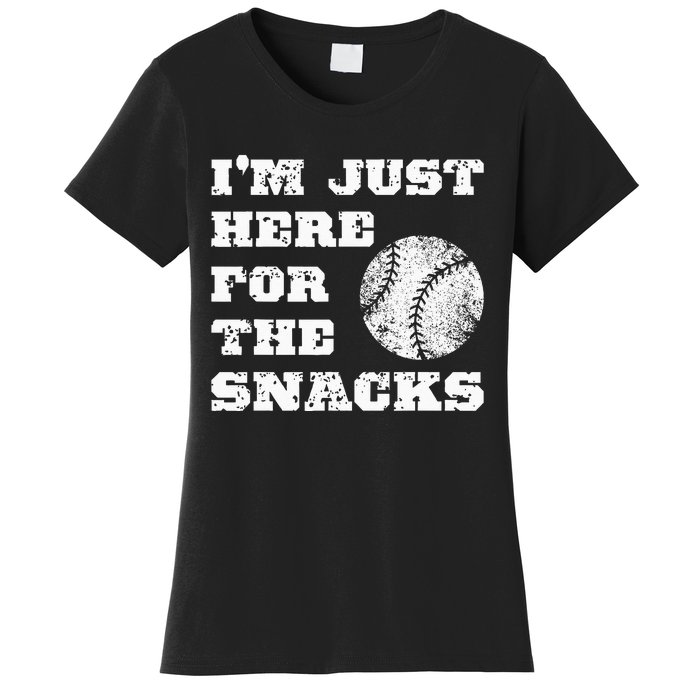 Baseball Im Just Here For The Snacks Vintage Baseball Women's T-Shirt