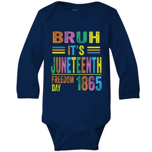 Bruh ItS Junenth 19 June 1865 Ecipation Day Memory Great Gift Baby Long Sleeve Bodysuit