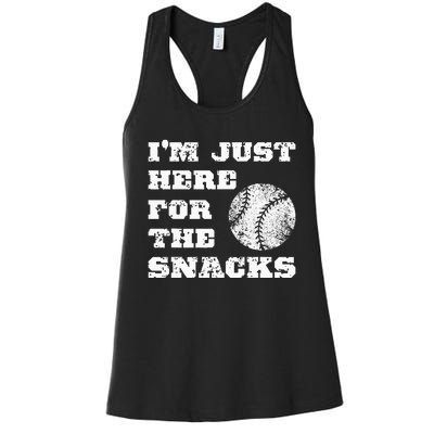 Baseball Im Just Here For The Snacks Vintage Baseball Women's Racerback Tank