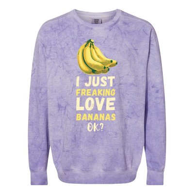 Banana I Just Like Banana Summer Fruit Banana Fruit Lovers Gift Colorblast Crewneck Sweatshirt