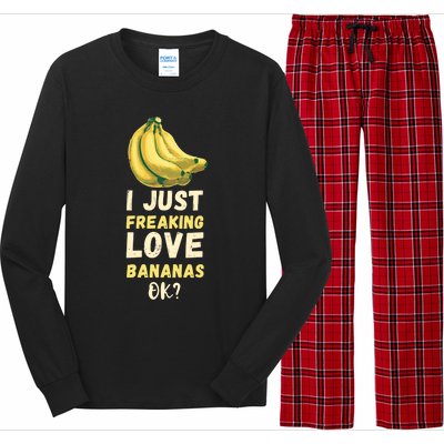 Banana I Just Like Banana Summer Fruit Banana Fruit Lovers Gift Long Sleeve Pajama Set