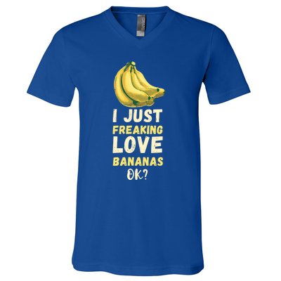 Banana I Just Like Banana Summer Fruit Banana Fruit Lovers Gift V-Neck T-Shirt