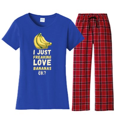 Banana I Just Like Banana Summer Fruit Banana Fruit Lovers Gift Women's Flannel Pajama Set