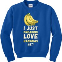 Banana I Just Like Banana Summer Fruit Banana Fruit Lovers Gift Kids Sweatshirt