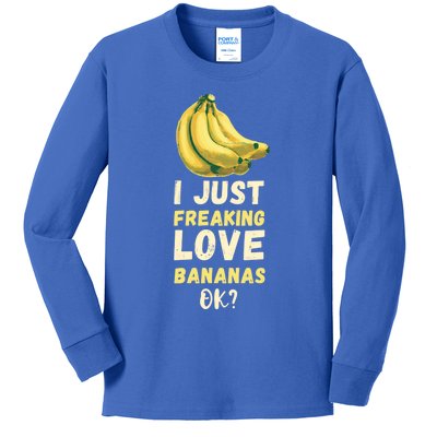 Banana I Just Like Banana Summer Fruit Banana Fruit Lovers Gift Kids Long Sleeve Shirt