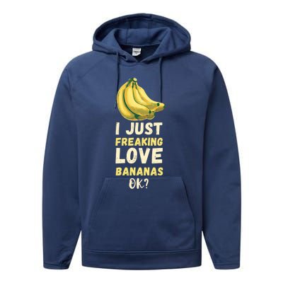 Banana I Just Like Banana Summer Fruit Banana Fruit Lovers Gift Performance Fleece Hoodie