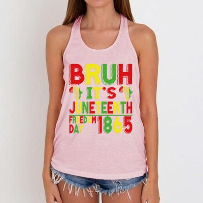 Bruh ItS Junenth Celebrating Black Freedom 1865 African Funny Gift Women's Knotted Racerback Tank