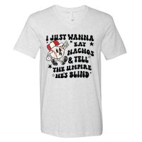 Baseball I Just Wanna Eat Nachos Tell The Umpire He's Blind V-Neck T-Shirt