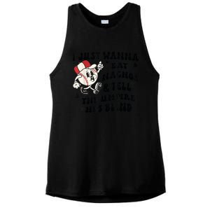 Baseball I Just Wanna Eat Nachos Tell The Umpire He's Blind Ladies PosiCharge Tri-Blend Wicking Tank