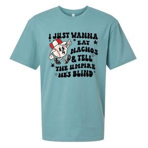 Baseball I Just Wanna Eat Nachos Tell The Umpire He's Blind Sueded Cloud Jersey T-Shirt