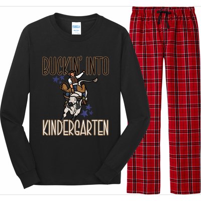 Buckin Into Kindergarten Back To School Cowboy Western Long Sleeve Pajama Set