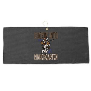 Buckin Into Kindergarten Back To School Cowboy Western Large Microfiber Waffle Golf Towel