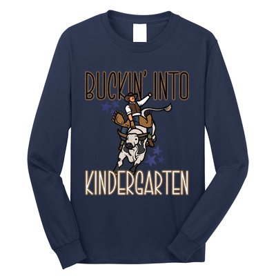 Buckin Into Kindergarten Back To School Cowboy Western Long Sleeve Shirt