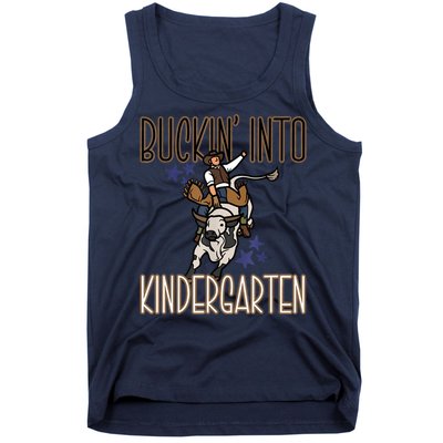 Buckin Into Kindergarten Back To School Cowboy Western Tank Top