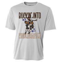 Buckin Into Kindergarten Back To School Cowboy Western Cooling Performance Crew T-Shirt