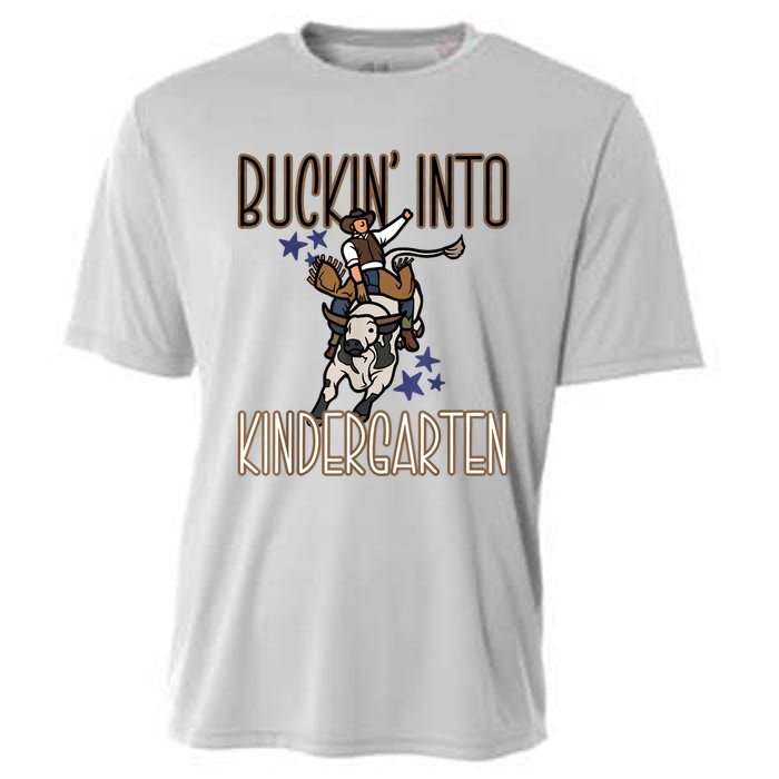 Buckin Into Kindergarten Back To School Cowboy Western Cooling Performance Crew T-Shirt