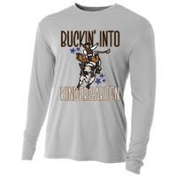 Buckin Into Kindergarten Back To School Cowboy Western Cooling Performance Long Sleeve Crew