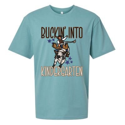 Buckin Into Kindergarten Back To School Cowboy Western Sueded Cloud Jersey T-Shirt