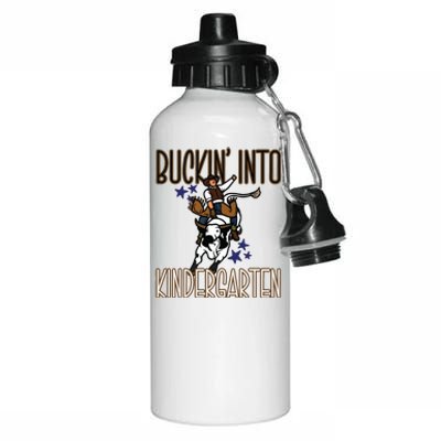 Buckin Into Kindergarten Back To School Cowboy Western Aluminum Water Bottle 