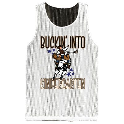 Buckin Into Kindergarten Back To School Cowboy Western Mesh Reversible Basketball Jersey Tank