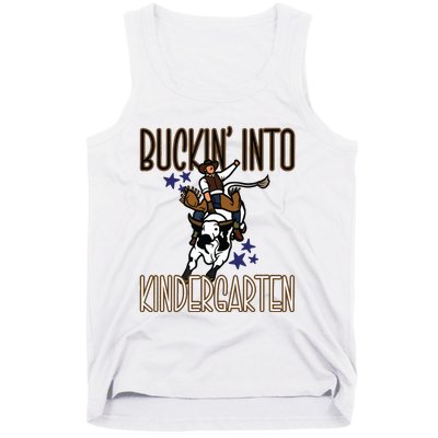 Buckin Into Kindergarten Back To School Cowboy Western Tank Top