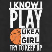 Basketball I Know I Play Like A Try To Keep Up Gift 7 Panel Mesh Trucker Snapback Hat