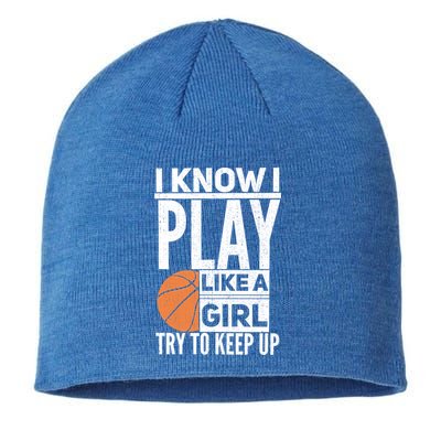 Basketball I Know I Play Like A Try To Keep Up Gift Sustainable Beanie