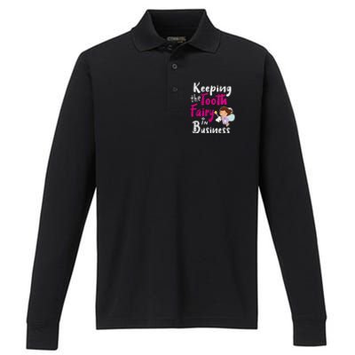 Best Im Keeping The Tooth Fairy Busy Gift Performance Long Sleeve Polo