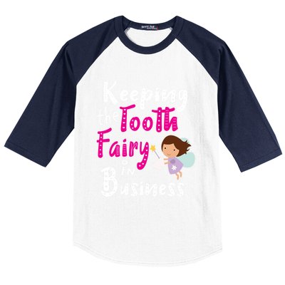 Best Im Keeping The Tooth Fairy Busy Gift Baseball Sleeve Shirt