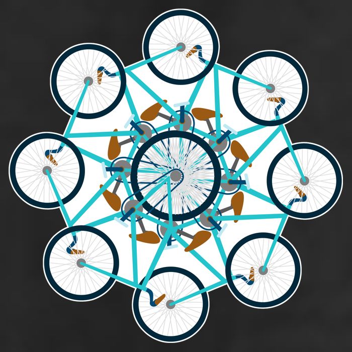 Bike Cycling Pattern 7 Panel Mesh Trucker Snapback Hat