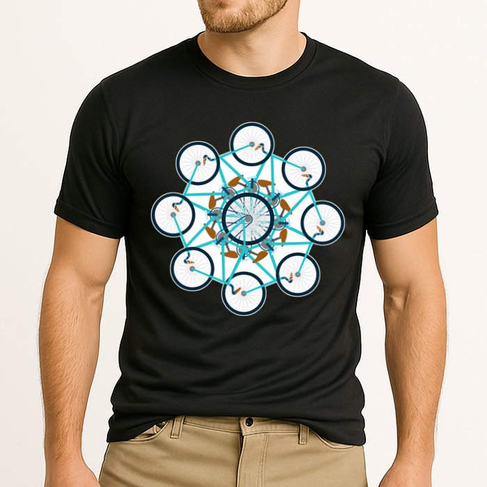 Bike Cycling Pattern Cooling Performance Crew T-Shirt