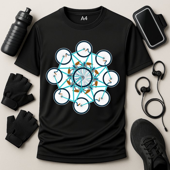 Bike Cycling Pattern Cooling Performance Crew T-Shirt