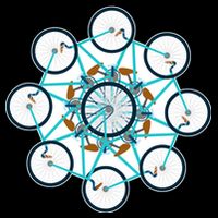 Bike Cycling Pattern Cooling Performance Crew T-Shirt