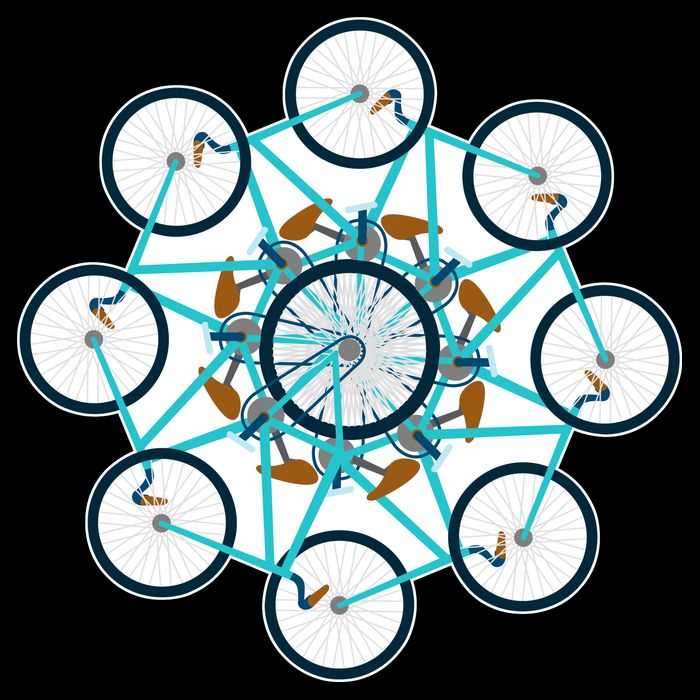 Bike Cycling Pattern Cooling Performance Crew T-Shirt
