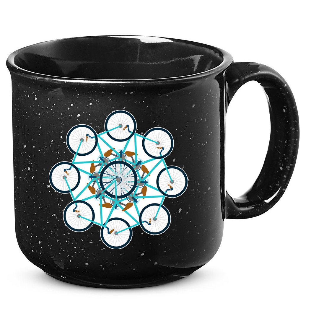 Bike Cycling Pattern 15oz Campfire Ceramic Mug