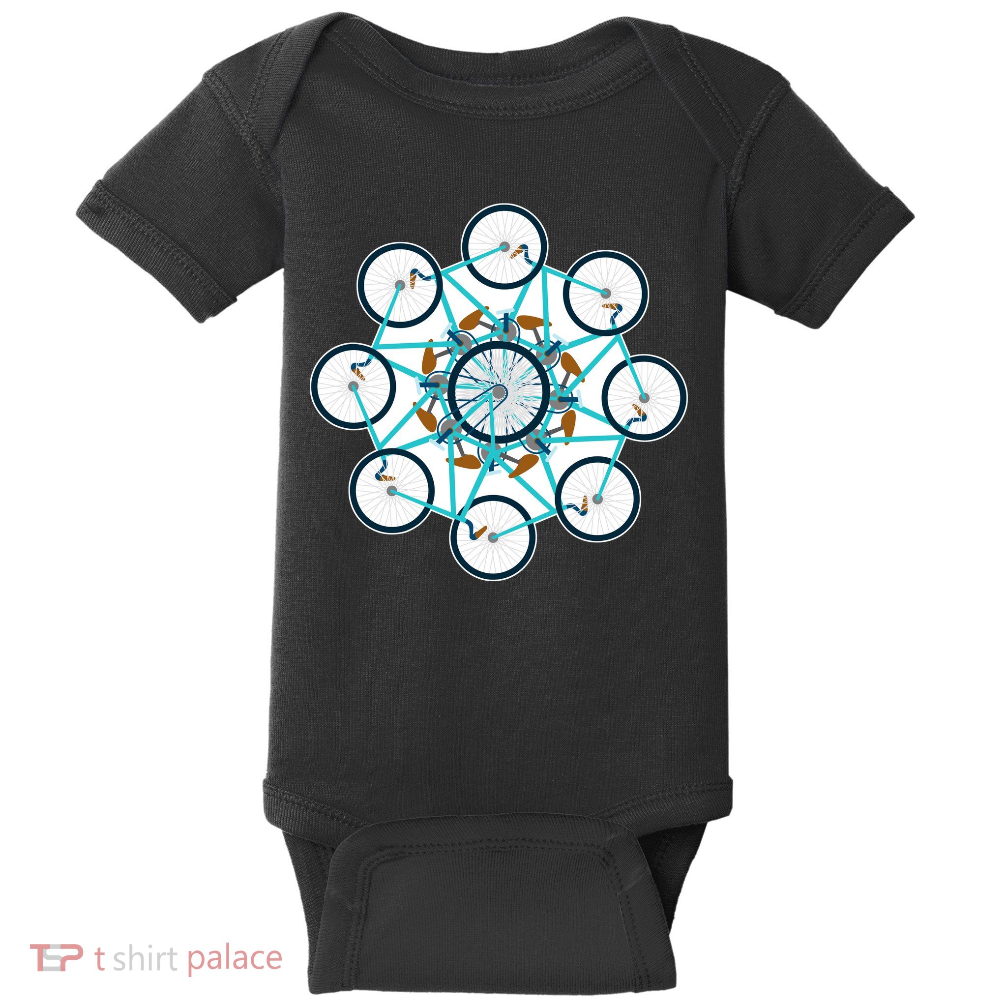 Bike Cycling Pattern Baby Bodysuit
