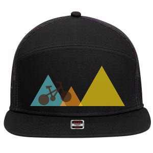 Bike Mountain Simple Logo 7 Panel Mesh Trucker Snapback Hat