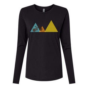 Bike Mountain Simple Logo Womens Cotton Relaxed Long Sleeve T-Shirt