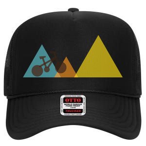 Bike Mountain Simple Logo High Crown Mesh Back Trucker Hat