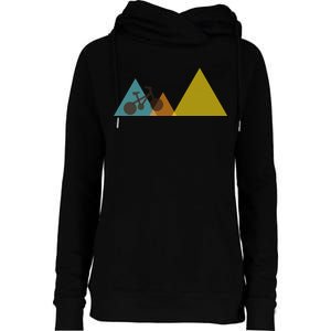 Bike Mountain Simple Logo Womens Funnel Neck Pullover Hood