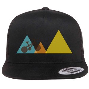 Bike Mountain Simple Logo Flat Bill Trucker Hat