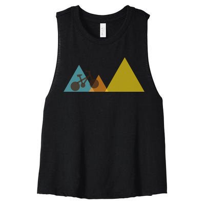 Bike Mountain Simple Logo Women's Racerback Cropped Tank