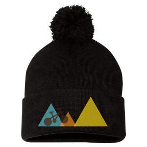 Bike Mountain Simple Logo Pom Pom 12in Knit Beanie