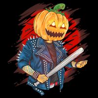 Biker Pumpkin Cool Halloween Polo